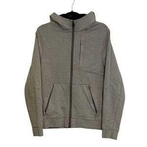 Lululemon Gray Heathered Full Zip Hoodie Jacket Logo Athleisure Men's Size S